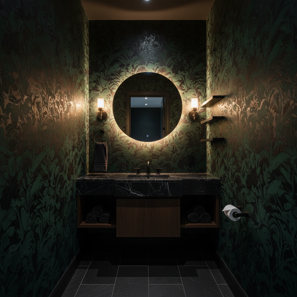 Powder Room Wallpapering portfolio 3