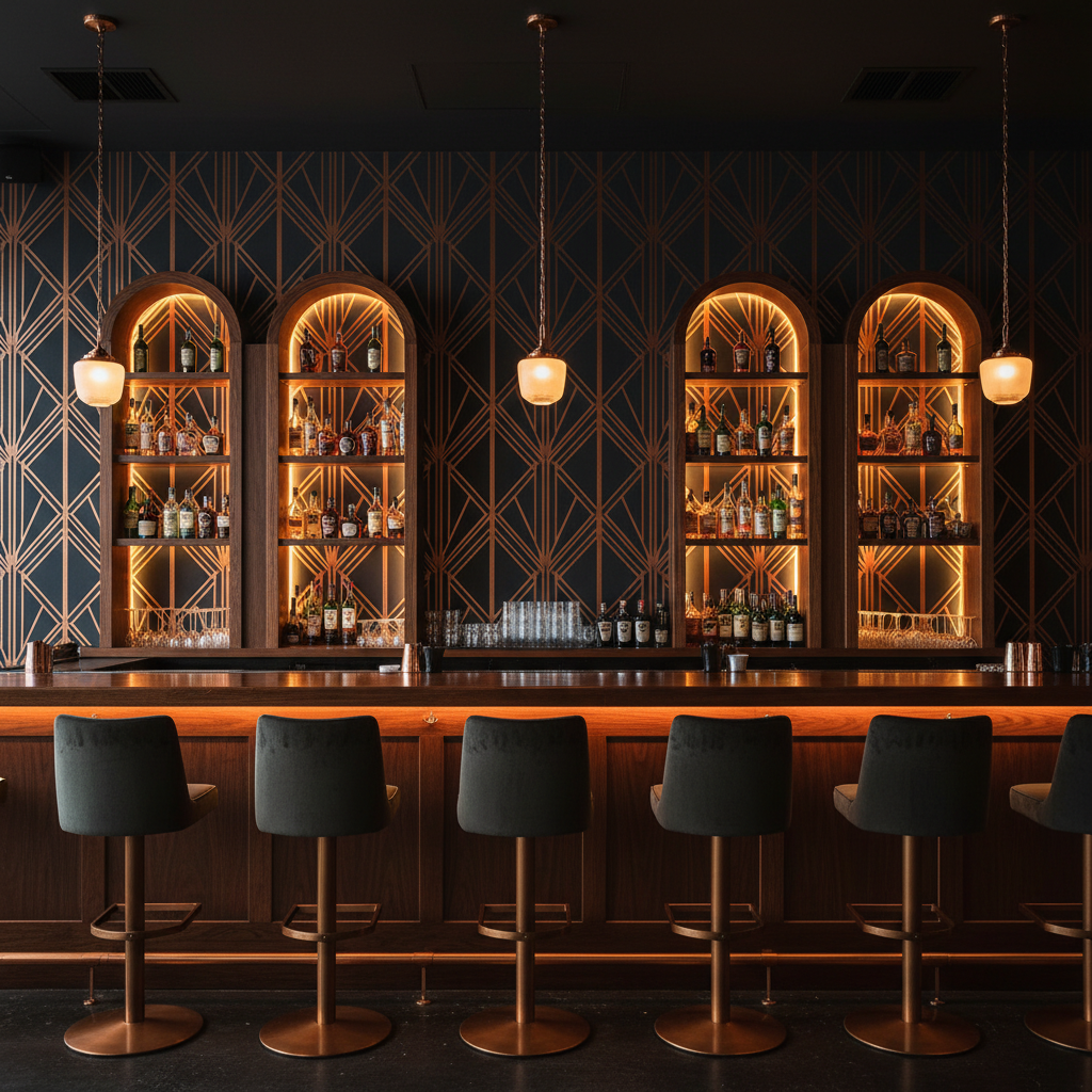 Restaurant bar Art Deco wallpaper Toronto