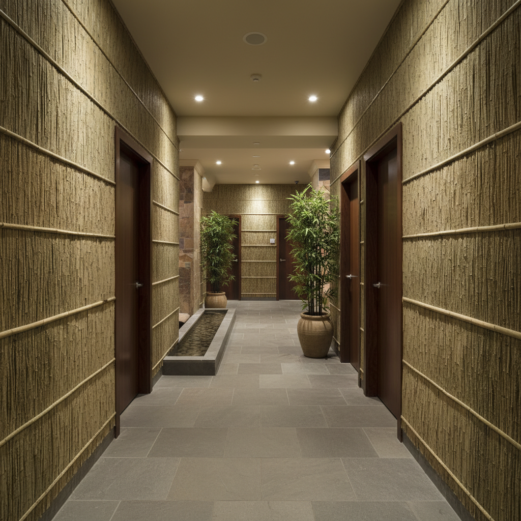 Spa corridor natural texture wallpaper Toronto